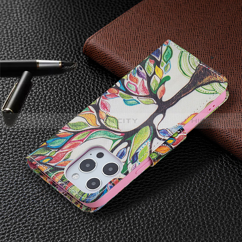 Handytasche Stand Schutzhülle Flip Leder Hülle Blumen L03 für Apple iPhone 14 Pro Plusfarbig