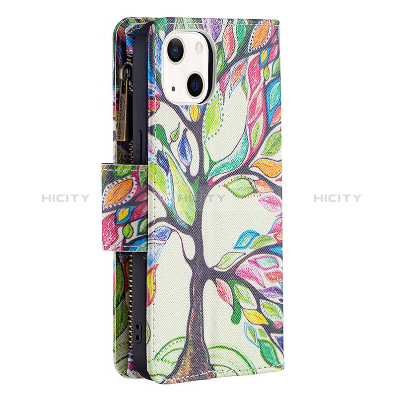 Handytasche Stand Schutzhülle Flip Leder Hülle Blumen L03 für Apple iPhone 15 Plusfarbig groß