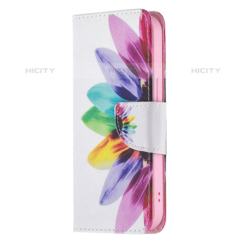 Handytasche Stand Schutzhülle Flip Leder Hülle Blumen L03 für Apple iPhone 15 Pro Max Rosa