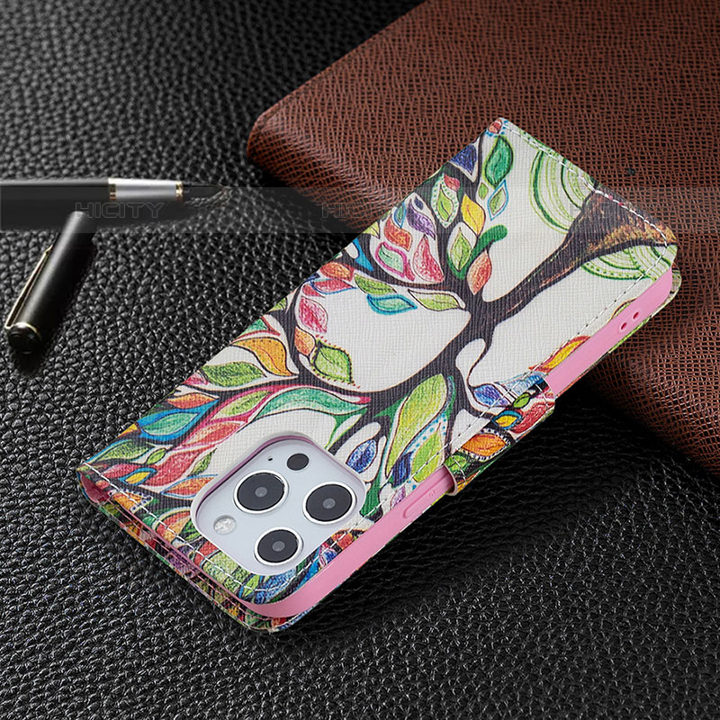 Handytasche Stand Schutzhülle Flip Leder Hülle Blumen L03 für Apple iPhone 15 Pro Plusfarbig