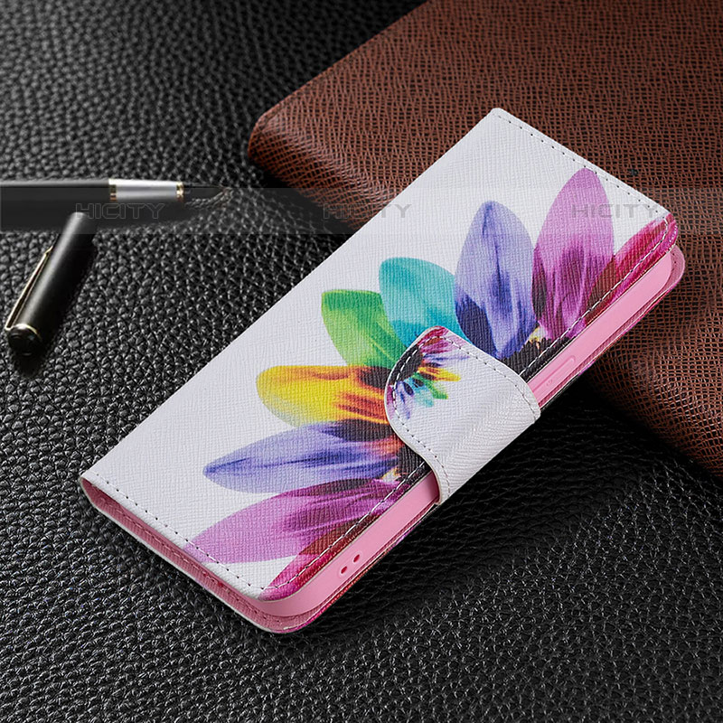 Handytasche Stand Schutzhülle Flip Leder Hülle Blumen L03 für Apple iPhone 15 Pro Rosa