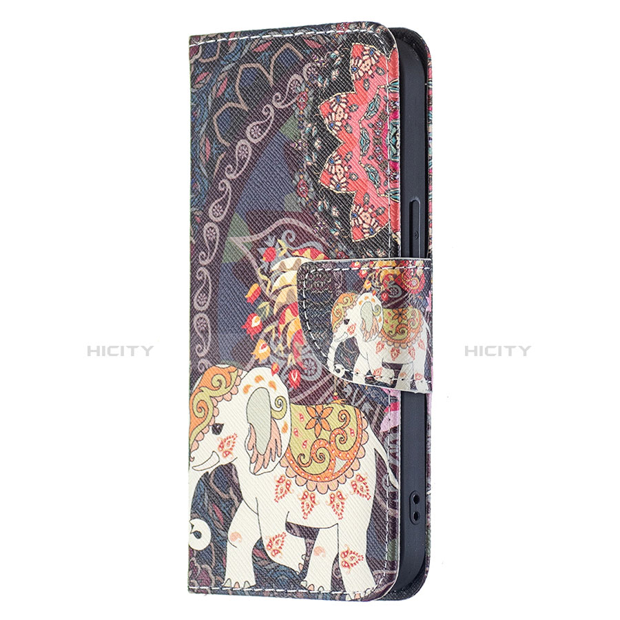 Handytasche Stand Schutzhülle Flip Leder Hülle Blumen L07 für Apple iPhone 13 Mini Plusfarbig