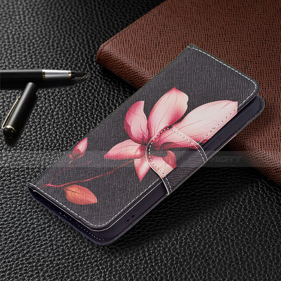 Handytasche Stand Schutzhülle Flip Leder Hülle Blumen L07 für Apple iPhone 14 Braun