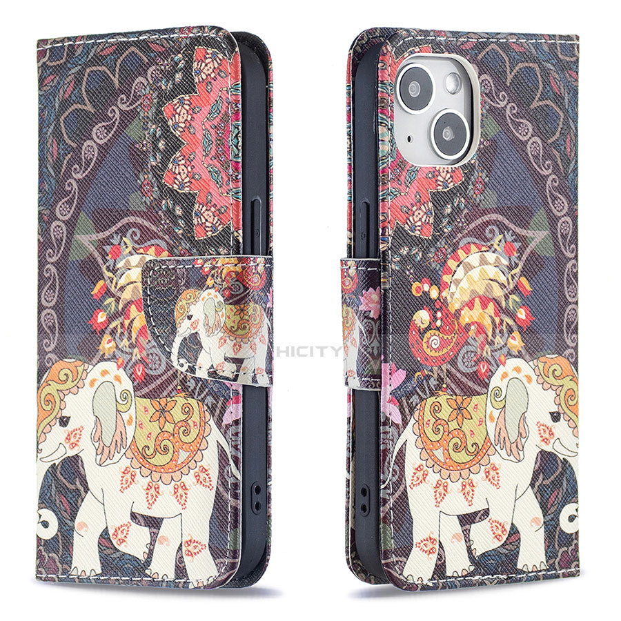 Handytasche Stand Schutzhülle Flip Leder Hülle Blumen L07 für Apple iPhone 14 Plusfarbig Plus