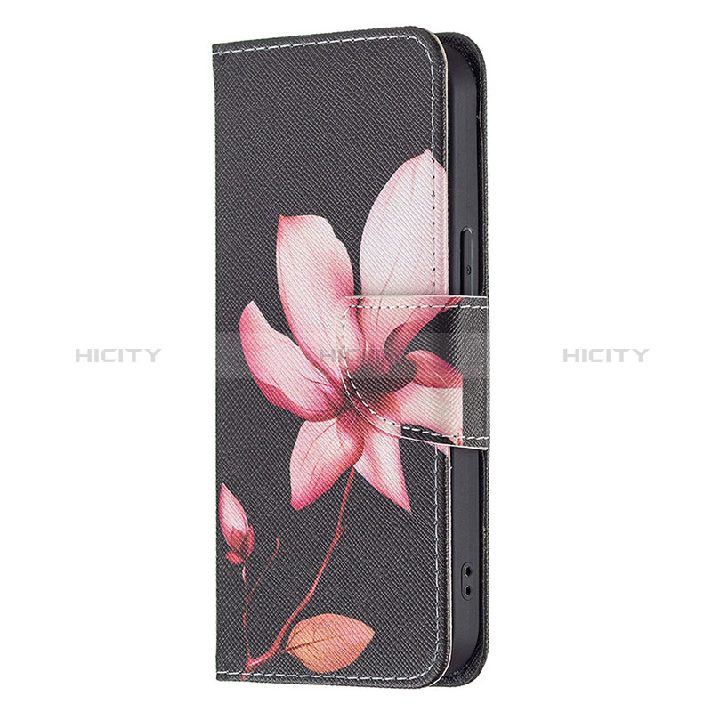 Handytasche Stand Schutzhülle Flip Leder Hülle Blumen L07 für Apple iPhone 14 Pro Braun groß