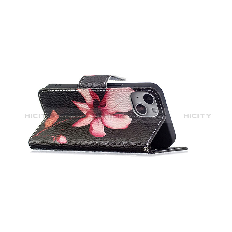 Handytasche Stand Schutzhülle Flip Leder Hülle Blumen L07 für Apple iPhone 15 Braun