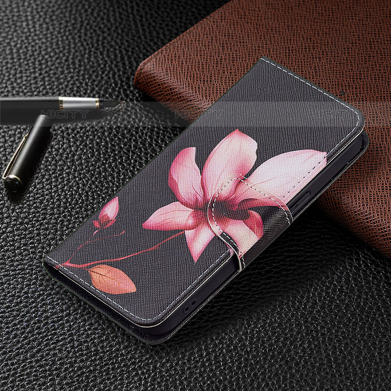 Handytasche Stand Schutzhülle Flip Leder Hülle Blumen L07 für Apple iPhone 15 Pro Max Braun