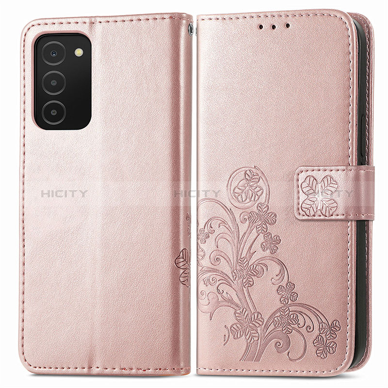 Handytasche Stand Schutzhülle Flip Leder Hülle Blumen S01D für Samsung Galaxy A02s groß