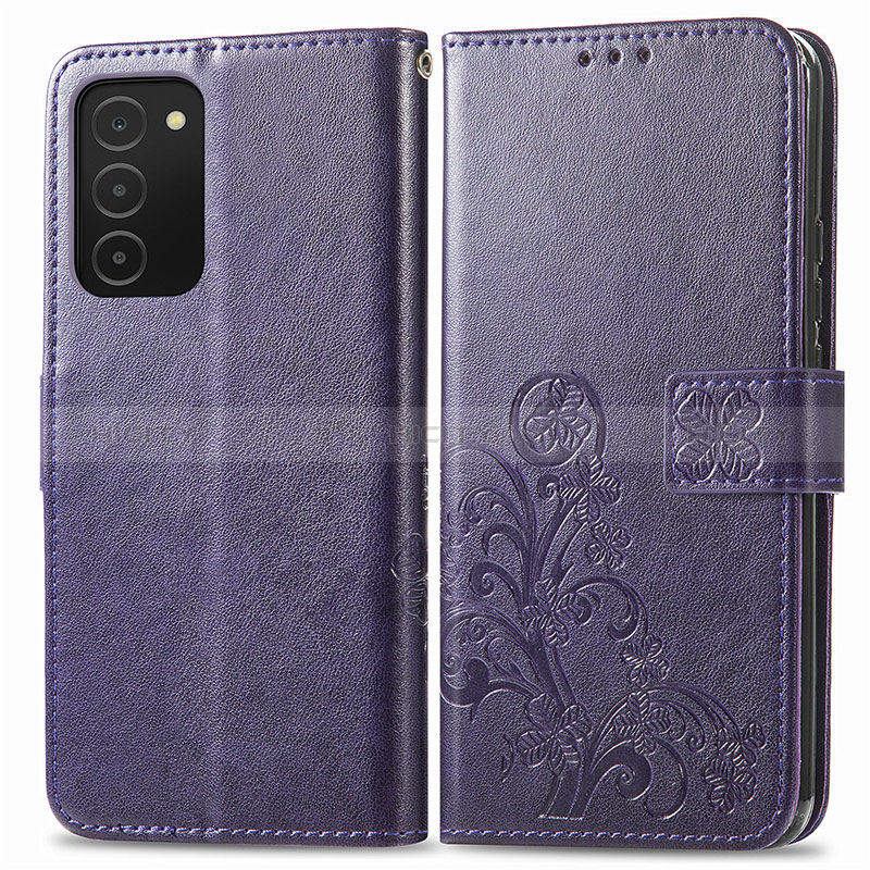 Handytasche Stand Schutzhülle Flip Leder Hülle Blumen S01D für Samsung Galaxy A02s groß