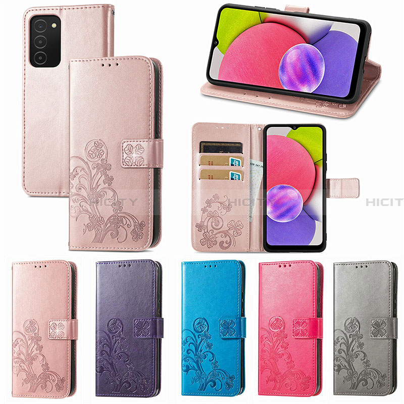 Handytasche Stand Schutzhülle Flip Leder Hülle Blumen S01D für Samsung Galaxy F02S SM-E025F