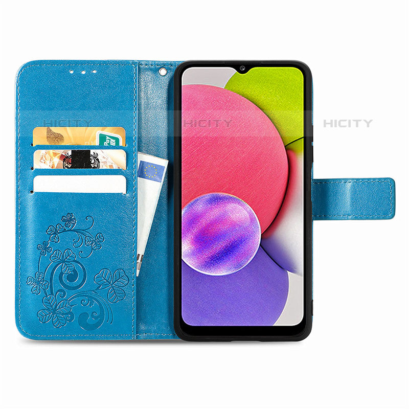 Handytasche Stand Schutzhülle Flip Leder Hülle Blumen S01D für Samsung Galaxy M02s