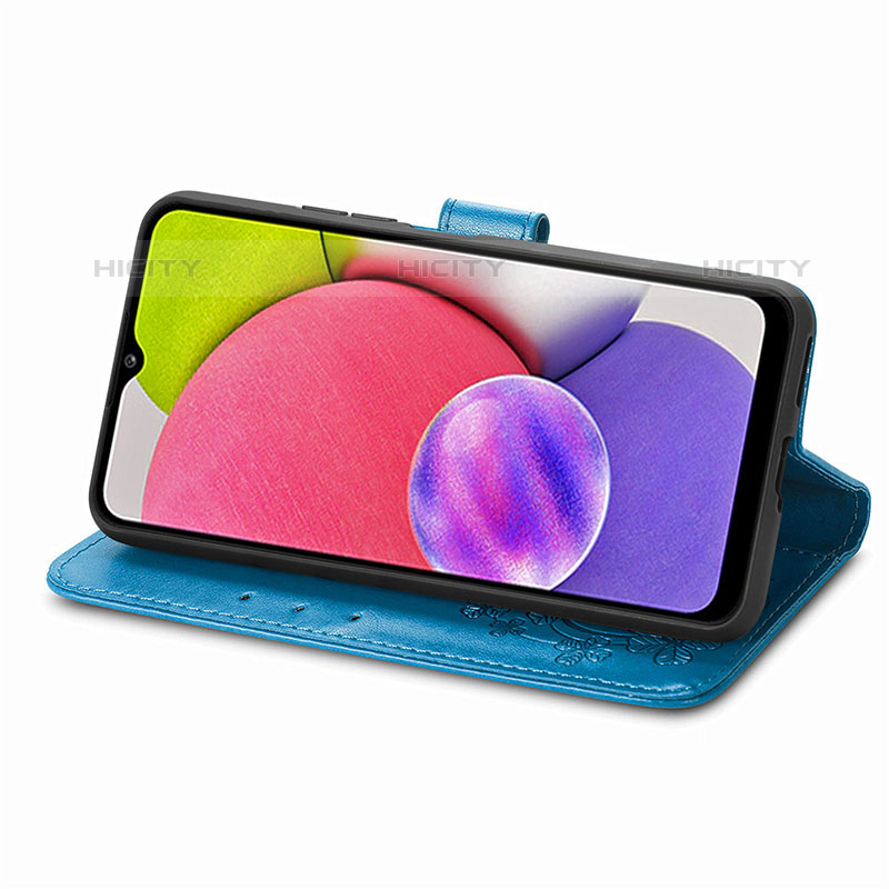 Handytasche Stand Schutzhülle Flip Leder Hülle Blumen S01D für Samsung Galaxy M02s