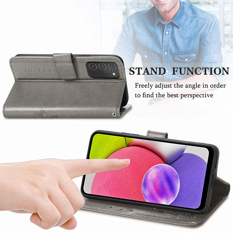 Handytasche Stand Schutzhülle Flip Leder Hülle Blumen S01D für Samsung Galaxy M02s