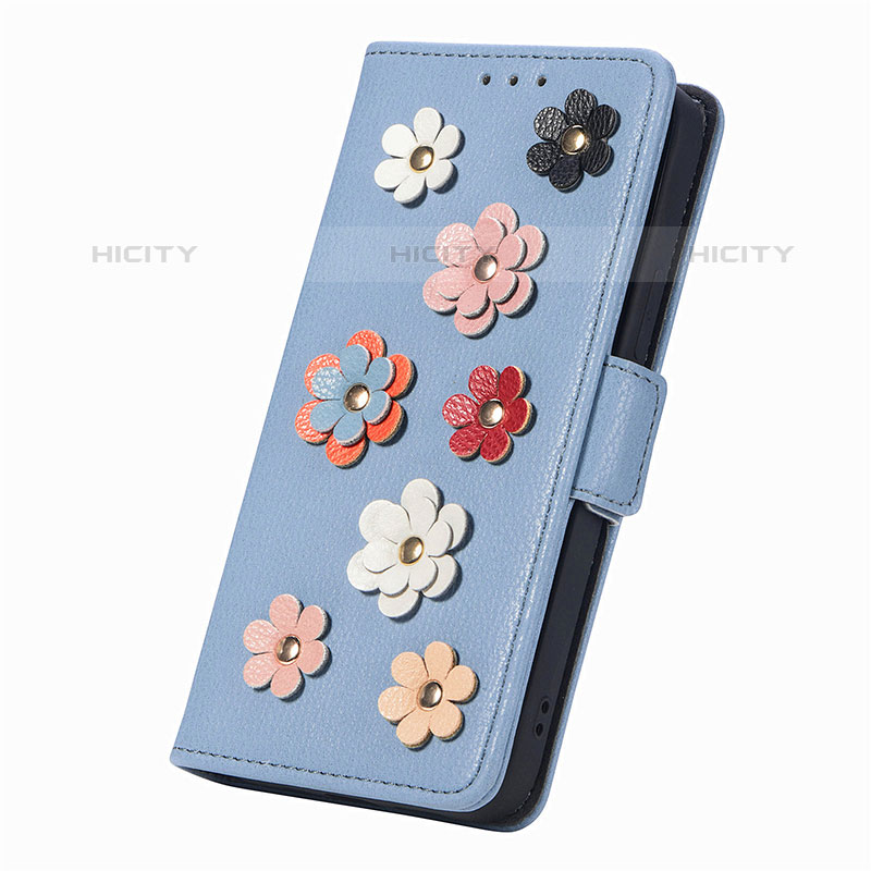 Handytasche Stand Schutzhülle Flip Leder Hülle Blumen S02D für Google Pixel 6a 5G