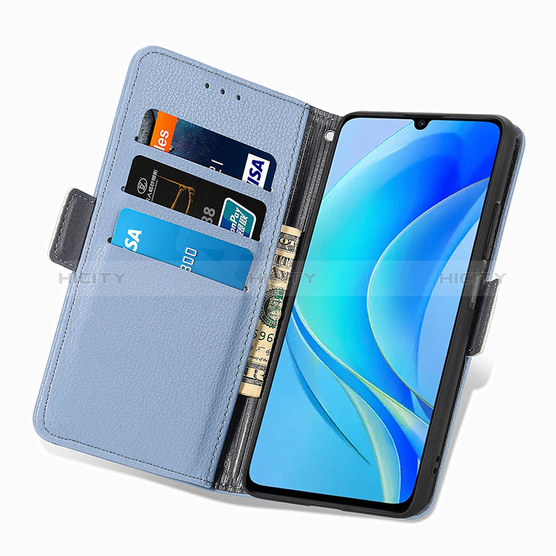 Handytasche Stand Schutzhülle Flip Leder Hülle Blumen S02D für Huawei Enjoy 50