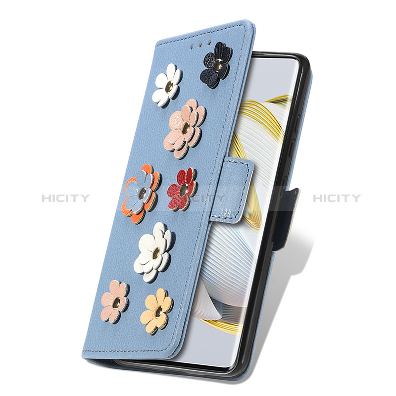 Handytasche Stand Schutzhülle Flip Leder Hülle Blumen S02D für Huawei Nova 10 groß