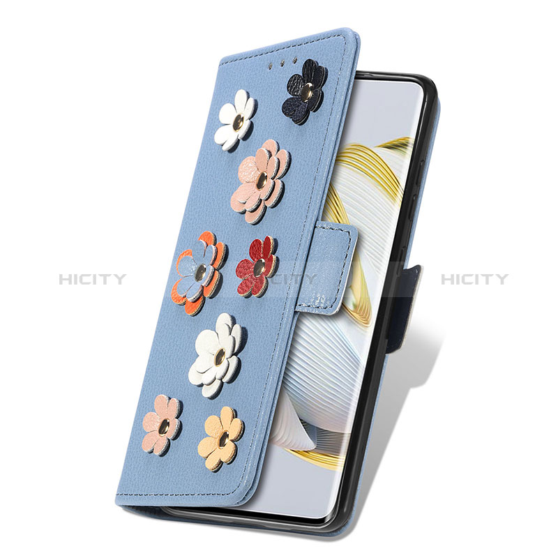 Handytasche Stand Schutzhülle Flip Leder Hülle Blumen S02D für Huawei Nova 10 Pro groß