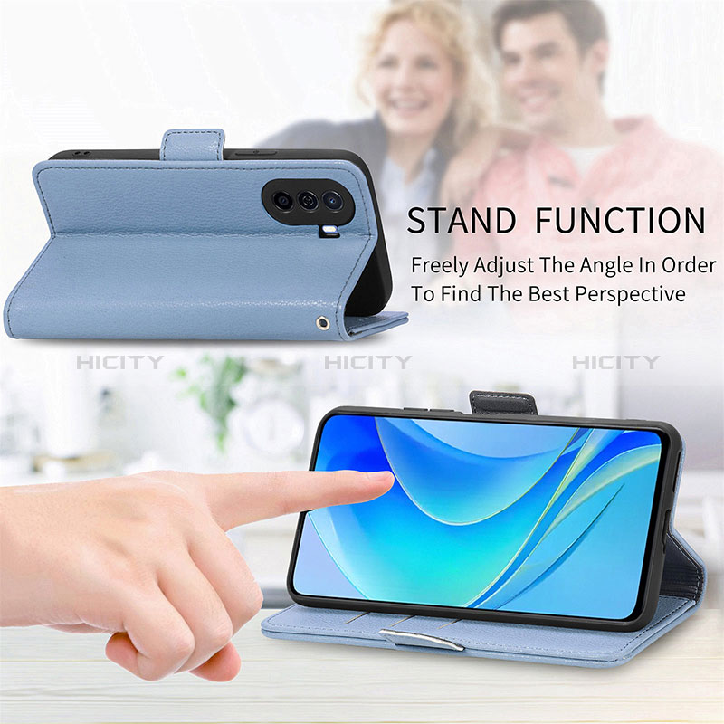 Handytasche Stand Schutzhülle Flip Leder Hülle Blumen S02D für Huawei Nova Y70