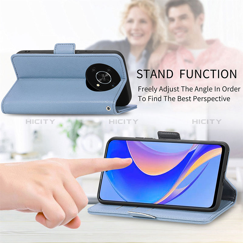 Handytasche Stand Schutzhülle Flip Leder Hülle Blumen S02D für Huawei Nova Y90 groß