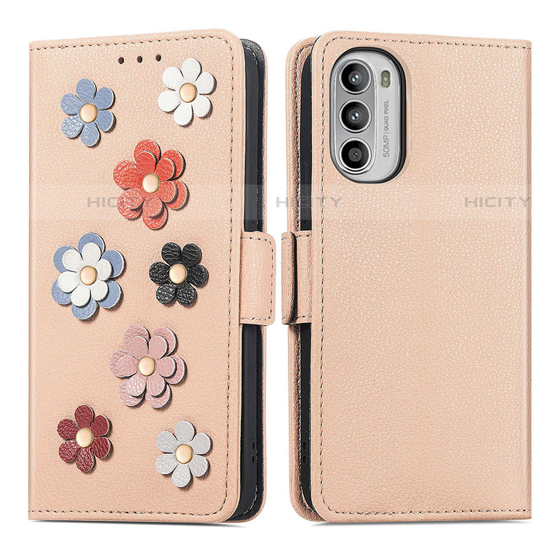 Handytasche Stand Schutzhülle Flip Leder Hülle Blumen S02D für Motorola Moto Edge (2022) 5G