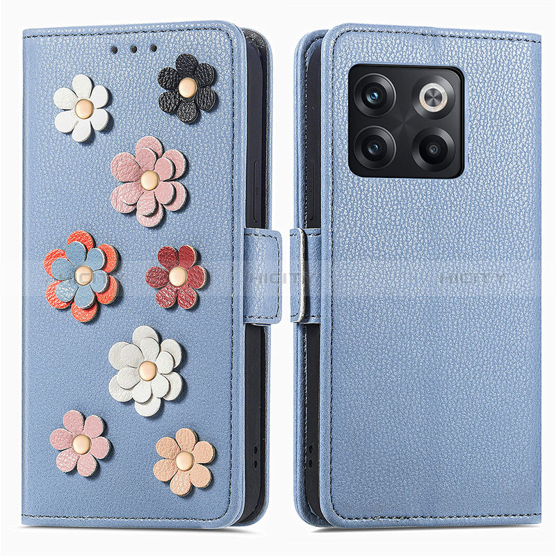 Handytasche Stand Schutzhülle Flip Leder Hülle Blumen S02D für OnePlus 10T 5G