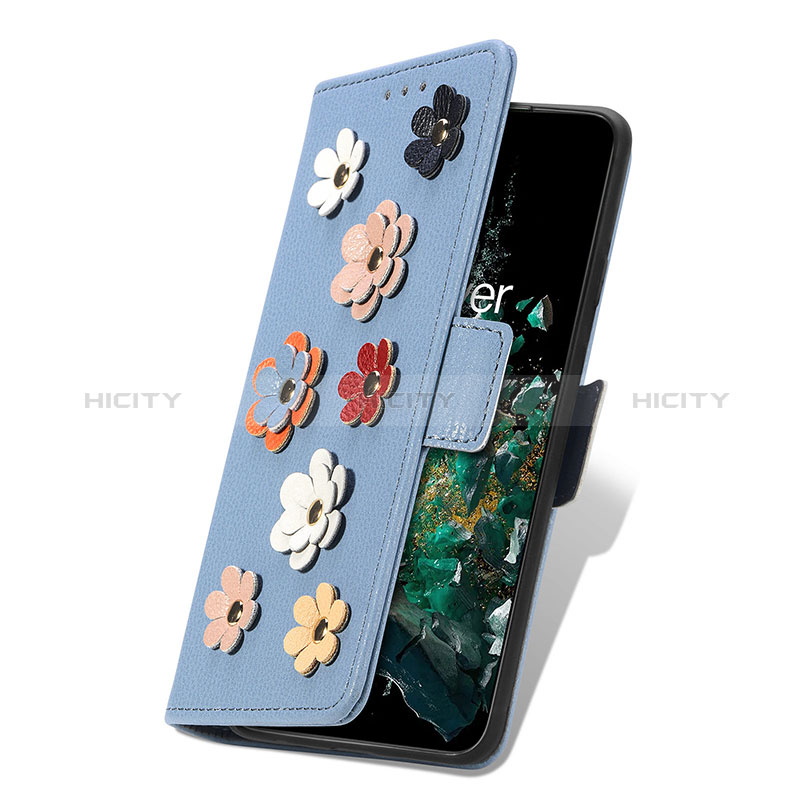 Handytasche Stand Schutzhülle Flip Leder Hülle Blumen S02D für OnePlus 10T 5G