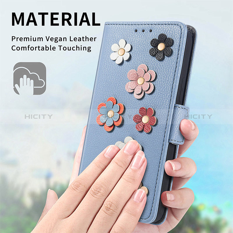 Handytasche Stand Schutzhülle Flip Leder Hülle Blumen S02D für OnePlus 10T 5G