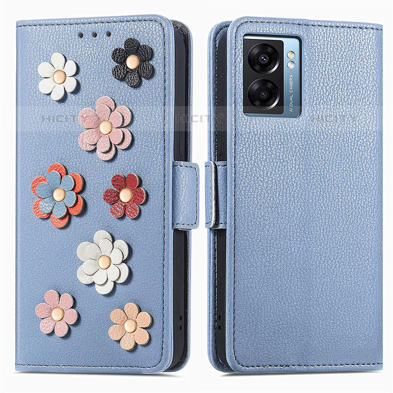 Handytasche Stand Schutzhülle Flip Leder Hülle Blumen S02D für OnePlus Nord N300 5G