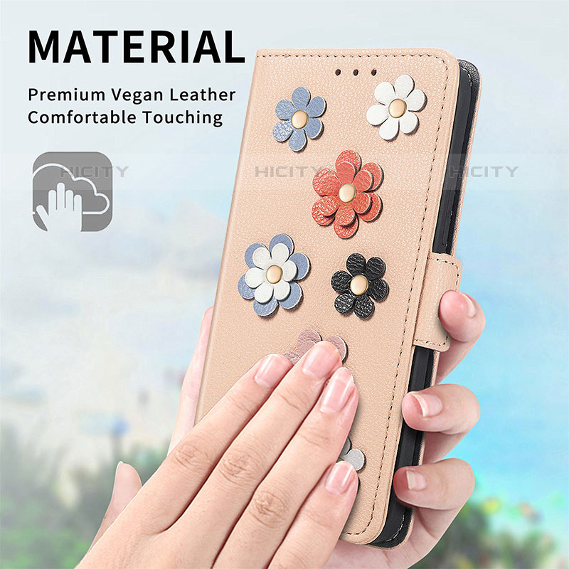 Handytasche Stand Schutzhülle Flip Leder Hülle Blumen S02D für Oppo Reno9 Pro 5G