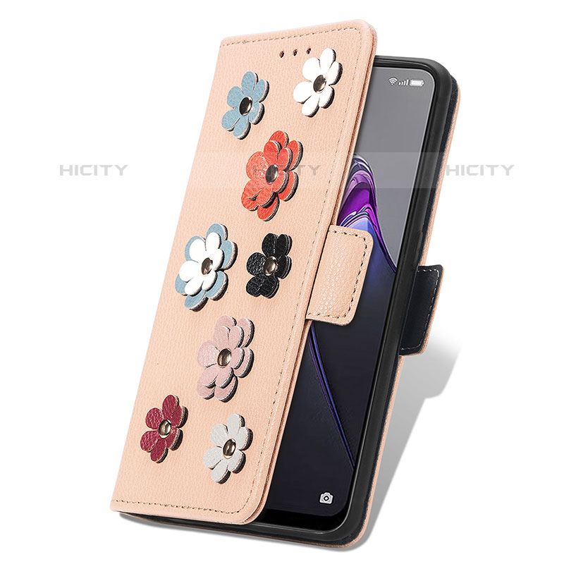 Handytasche Stand Schutzhülle Flip Leder Hülle Blumen S02D für Oppo Reno9 Pro 5G