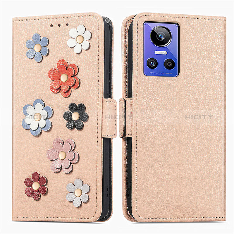 Handytasche Stand Schutzhülle Flip Leder Hülle Blumen S02D für Realme GT Neo3 5G