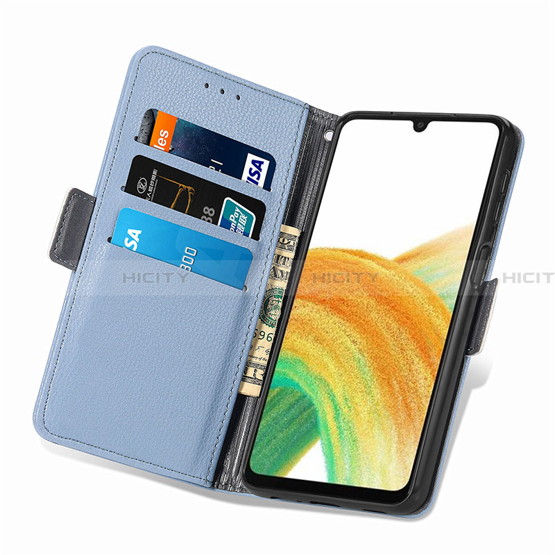 Handytasche Stand Schutzhülle Flip Leder Hülle Blumen S02D für Samsung Galaxy A13 4G groß