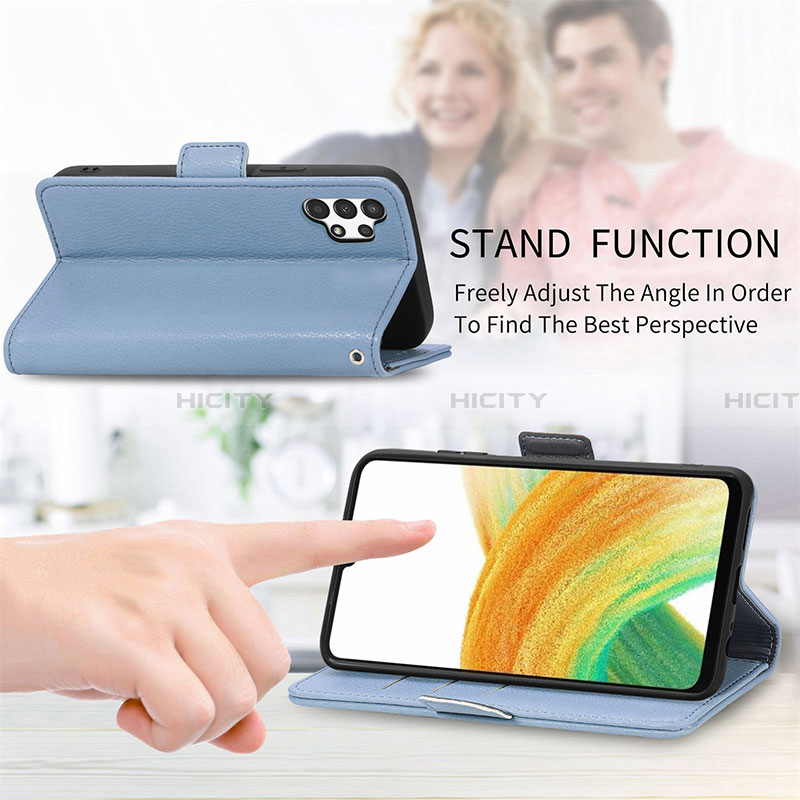 Handytasche Stand Schutzhülle Flip Leder Hülle Blumen S02D für Samsung Galaxy A13 4G groß