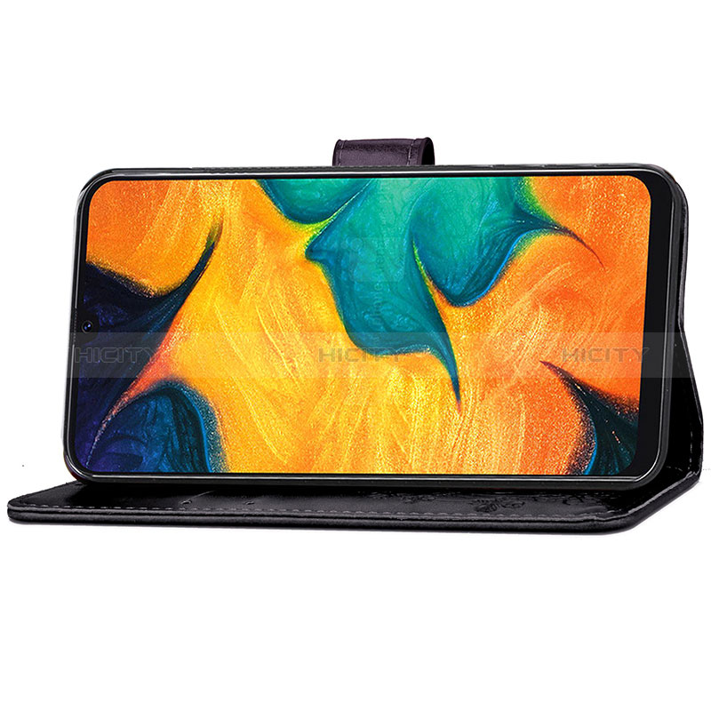 Handytasche Stand Schutzhülle Flip Leder Hülle Blumen S02D für Samsung Galaxy A20 groß