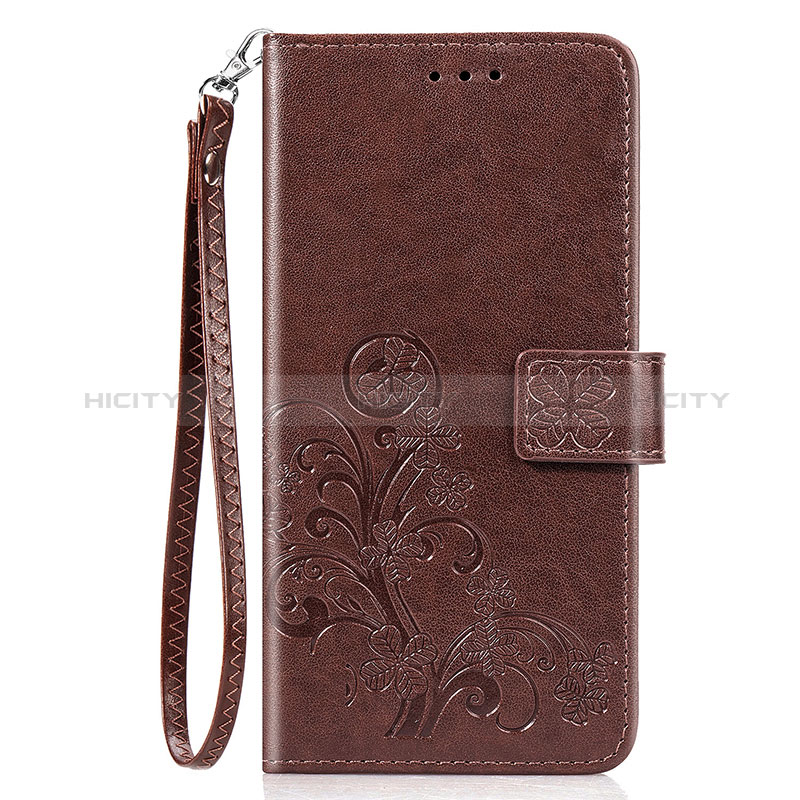 Handytasche Stand Schutzhülle Flip Leder Hülle Blumen S02D für Samsung Galaxy A30 Braun