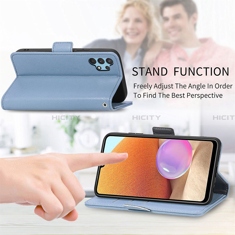 Handytasche Stand Schutzhülle Flip Leder Hülle Blumen S02D für Samsung Galaxy A32 4G groß