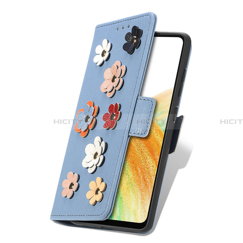 Handytasche Stand Schutzhülle Flip Leder Hülle Blumen S02D für Samsung Galaxy A33 5G