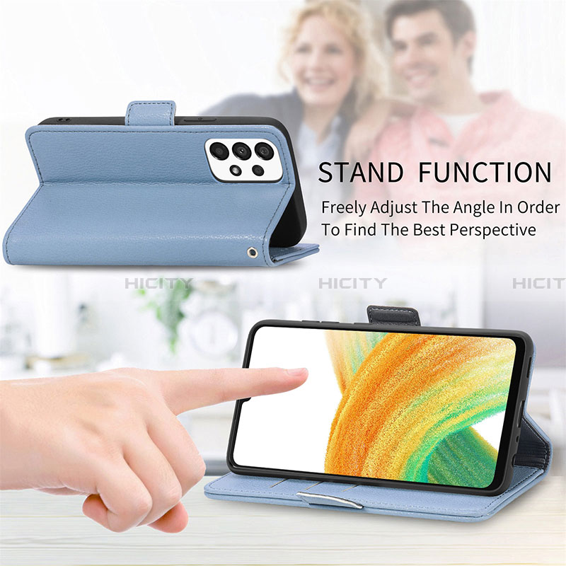 Handytasche Stand Schutzhülle Flip Leder Hülle Blumen S02D für Samsung Galaxy A33 5G