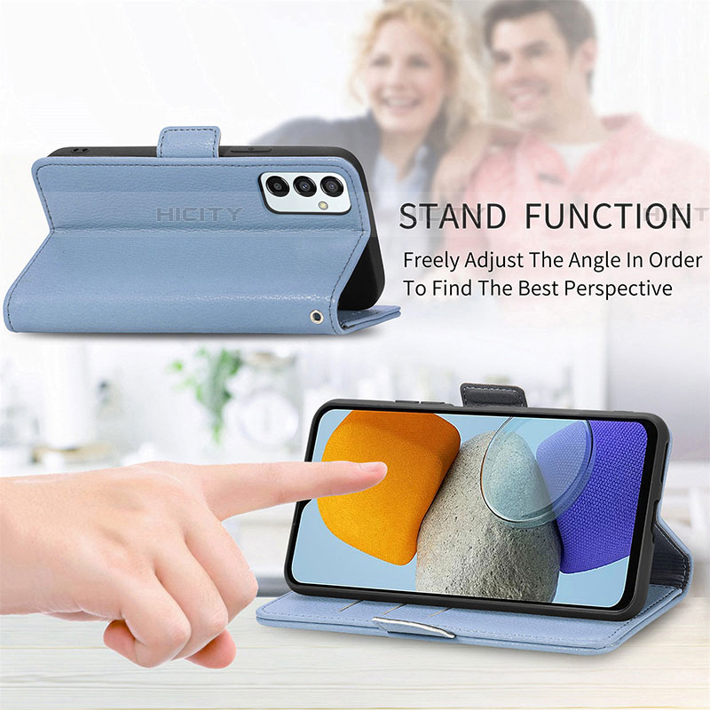 Handytasche Stand Schutzhülle Flip Leder Hülle Blumen S02D für Samsung Galaxy F23 5G