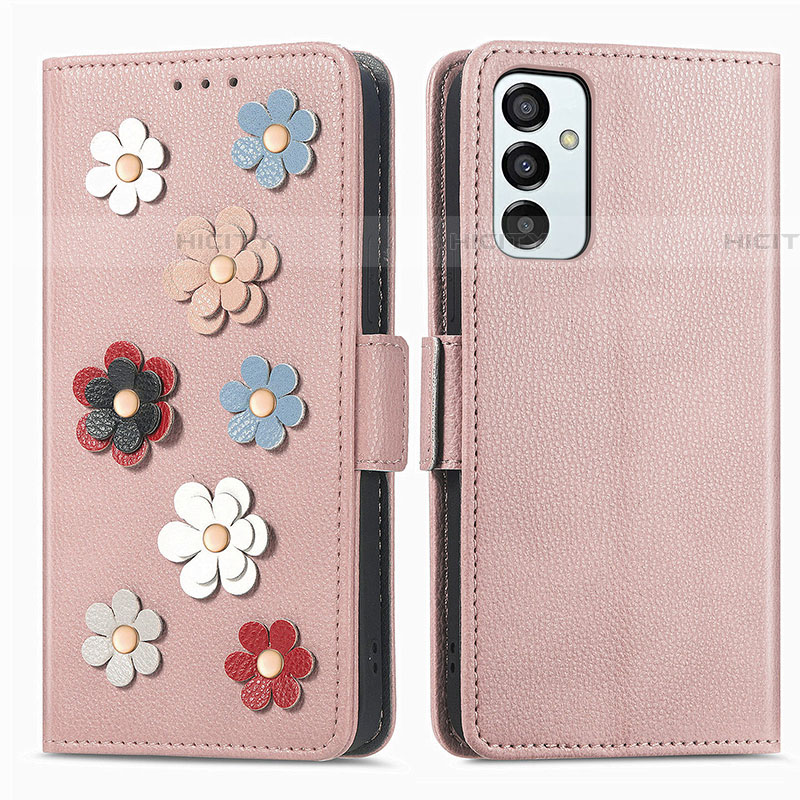 Handytasche Stand Schutzhülle Flip Leder Hülle Blumen S02D für Samsung Galaxy F23 5G