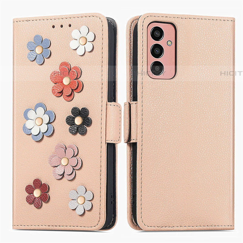 Handytasche Stand Schutzhülle Flip Leder Hülle Blumen S02D für Samsung Galaxy M13 4G