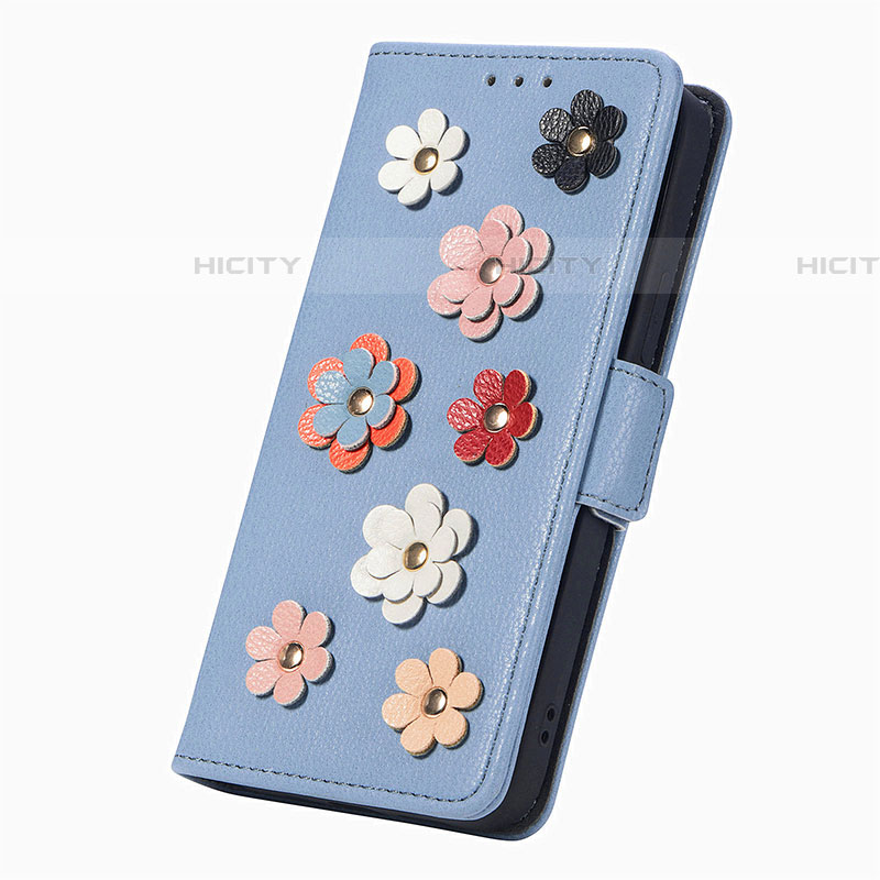 Handytasche Stand Schutzhülle Flip Leder Hülle Blumen S02D für Samsung Galaxy M13 4G