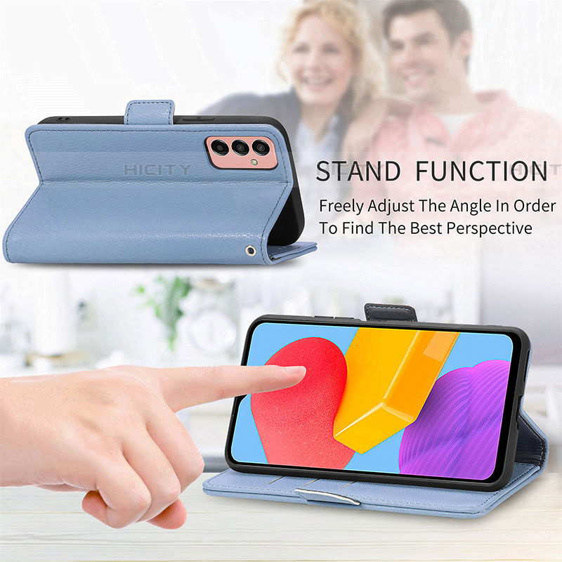 Handytasche Stand Schutzhülle Flip Leder Hülle Blumen S02D für Samsung Galaxy M13 4G