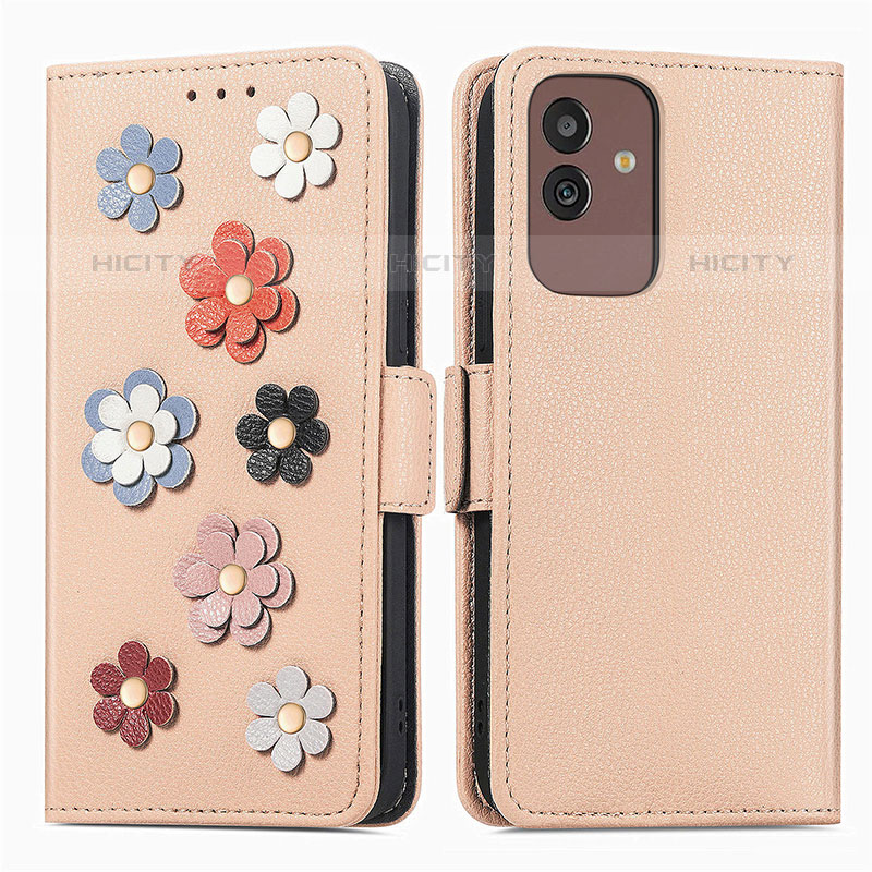 Handytasche Stand Schutzhülle Flip Leder Hülle Blumen S02D für Samsung Galaxy M13 5G