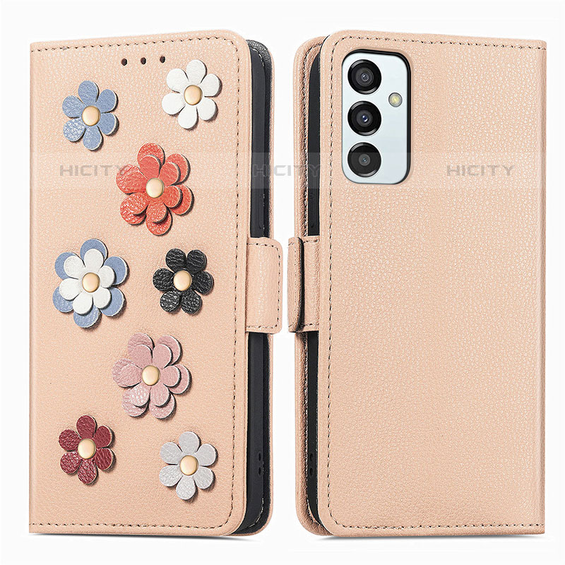 Handytasche Stand Schutzhülle Flip Leder Hülle Blumen S02D für Samsung Galaxy M23 5G