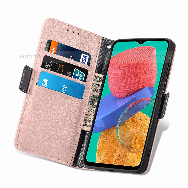 Handytasche Stand Schutzhülle Flip Leder Hülle Blumen S02D für Samsung Galaxy M33 5G groß