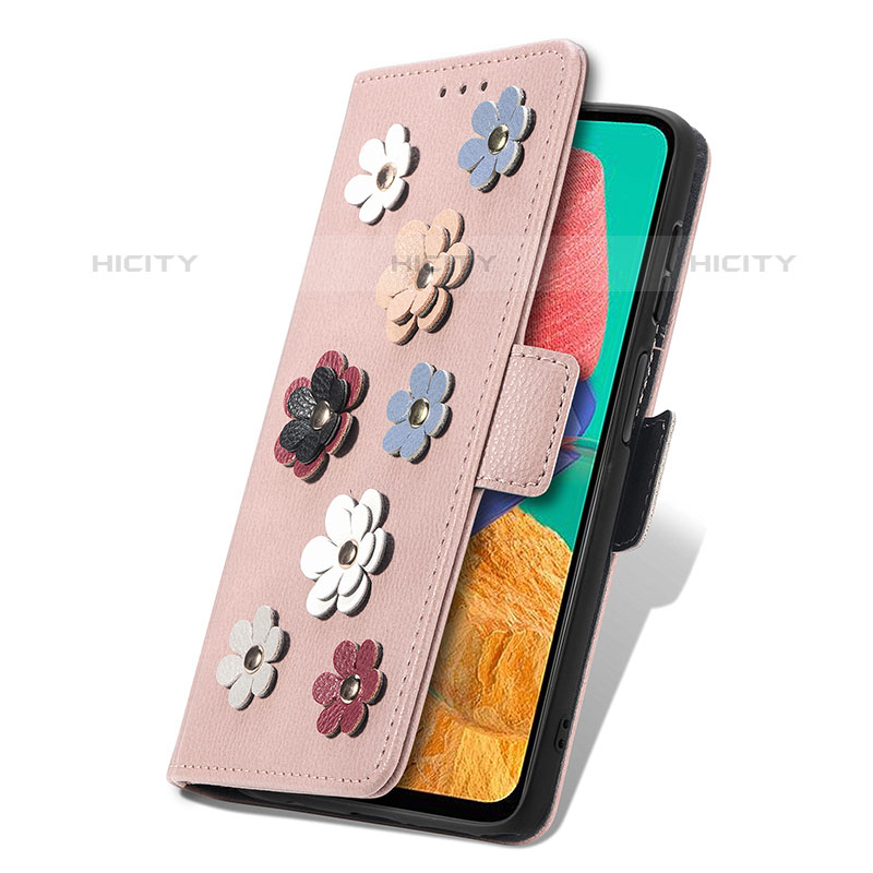 Handytasche Stand Schutzhülle Flip Leder Hülle Blumen S02D für Samsung Galaxy M33 5G