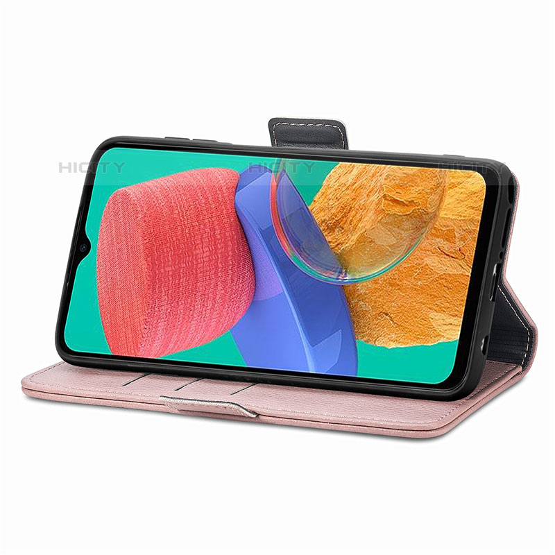 Handytasche Stand Schutzhülle Flip Leder Hülle Blumen S02D für Samsung Galaxy M33 5G