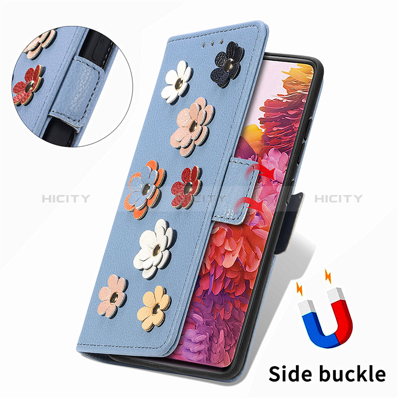 Handytasche Stand Schutzhülle Flip Leder Hülle Blumen S02D für Samsung Galaxy S20 FE (2022) 5G