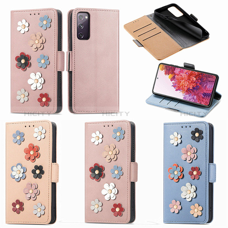 Handytasche Stand Schutzhülle Flip Leder Hülle Blumen S02D für Samsung Galaxy S20 FE (2022) 5G